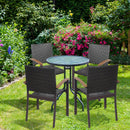 Set Of 4 Outdoor PE Wicker Stackable Chairs Patio Dining Chairs