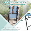 Set Of 4 Folding Garden Chairs With Armrests For Yard Lawn Poolside-Blue