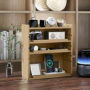 HOMCOM 4-Tier Desktop Organiser With Cable Management For Stationery - Oak/Dark Brown