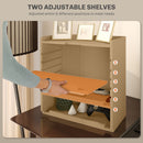 HOMCOM 4-Tier Desktop Organiser With Cable Management For Stationery - Oak/Dark Brown