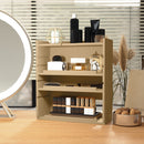 HOMCOM 4-Tier Desktop Organiser With Cable Management For Stationery - Oak/Dark Brown