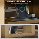 HOMCOM 4-Tier Desktop Organiser With Cable Management For Stationery - Oak/Dark Brown