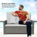 Outsunny Garden Rattan Furniture Set 2 Seater Patio Sun Lounger Daybed Sun Bed