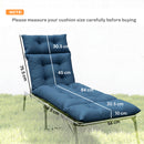 Outsunny Garden Lounge Chair Cushions Set of 2, 220gsm Fabric, Navy Blue
