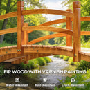 Outsunny Wooden Garden Bridge with Safety Railings, Classic Arc Footbridge