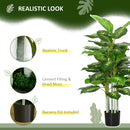 HOMCOM Artificial Evergreen Tree Fake Plant in Pot Indoor Outdoor Decor