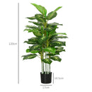 HOMCOM Artificial Evergreen Tree Fake Plant in Pot Indoor Outdoor Decor