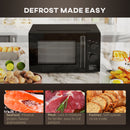 HOMCOM 23L Solo Manual Microwave Oven With 5 Levels, Timer, Black