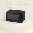 HOMCOM 23L Solo Manual Microwave Oven With 5 Levels, Timer, Black