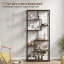 HOMCOM Industrial Bookcase 7-Tier Bookshelf Shelving Unit Rustic Brown Black