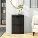 HOMCOM Slim Shoe Storage Cabinet with 2 Flip Drawers for Entryway, Black