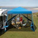 Outdoor Instant Pop-up Canopy with Mesh Sidewalls-Blue