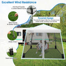 Outdoor Instant Pop-up Canopy with Mesh Sidewalls-White