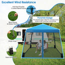 Outdoor Instant Pop-up Canopy with Mesh Sidewalls-Blue