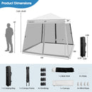 Outdoor Instant Pop-up Canopy with Mesh Sidewalls-White