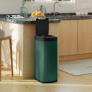 HOMCOM 50L Sensor Bin, Touchless Kitchen Bin, Battery Operated, Dark Green
