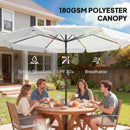 Outsunny 3 m Garden Parasol with Tilt & Crank, UPF30+ Outdoor Table Umbrella