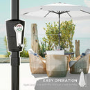 Outsunny 3 m Garden Parasol with Tilt & Crank, UPF30+ Outdoor Table Umbrella