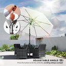 Outsunny 3 m Garden Parasol with Tilt & Crank, UPF30+ Outdoor Table Umbrella