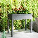 Outsunny Garden Wooden Planter Flower Raised Bed, Dark Grey