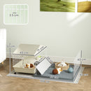 PawHut Small Animal Cage, Guinea Pig Cage with Removable Pet Playpen, Beige