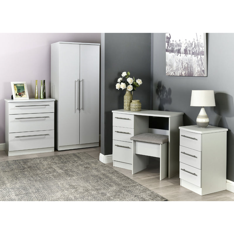 Sofia Ready Assembled Dressing Table Stool  - Grey Matt