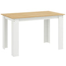 HOMCOM Dining Table For 4-6 People, Wood Effect Tabletop, Oak & White