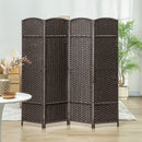 HOMCOM 4 Panel Folding Room Divider, Privacy Screen, 160 x 170cm, Brown