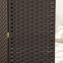 HOMCOM 4 Panel Folding Room Divider, Privacy Screen, 160 x 170cm, Brown