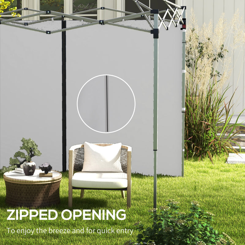 Outsunny 3x3(m) or 3x6m Pop Up Gazebo Side Panels with Zipped Doors, Grey