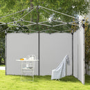 Outsunny 3x3(m) or 3x6m Pop Up Gazebo Side Panels with Zipped Doors, Grey
