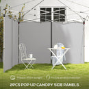 Outsunny 3x3(m) or 3x6m Pop Up Gazebo Side Panels with Zipped Doors, Grey