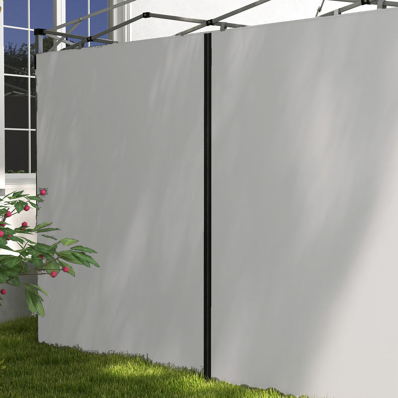 Outsunny 3x3(m) or 3x6m Pop Up Gazebo Side Panels with Zipped Doors, Grey