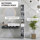 HOMCOM Tall Bathroom Cabinet with Drawer and Adjustable Shelves, White