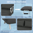 HOMCOM Fabric Convertible 2 Seater Sofa Bed W/ 2 Pillows