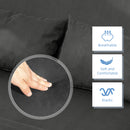 HOMCOM Fabric Convertible 2 Seater Sofa Bed W/ 2 Pillows