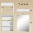 HOMCOM Wall Mounted Bathroom Mirror Storage Cabinet w/ Door Adjustable Shelf