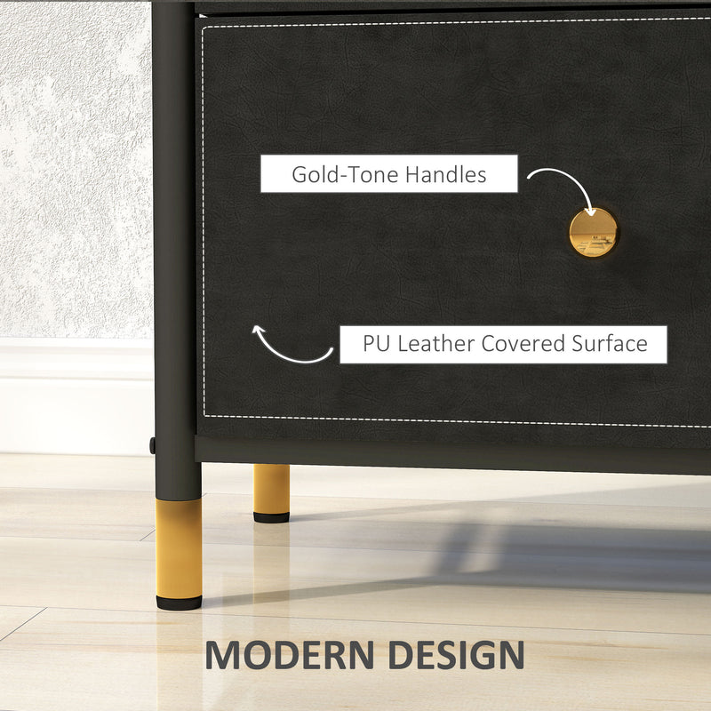 HOMCOM Chest of Drawers with 3 Drawers for Bedroom, Living Room, Black