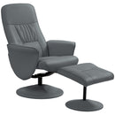 HOMCOM PU Leather Armchair And Footrest Swivel Recliner W/ Ottoman Light Grey/Cream/Dark Grey