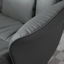 HOMCOM PU Leather Armchair And Footrest Swivel Recliner W/ Ottoman Light Grey/Cream/Dark Grey