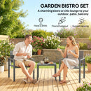 Outsunny 3 Pieces Garden Bistro Set for 2, Outdoor Bistro Table and Chairs