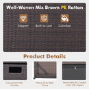 190L Deck Storage Box Patio Rattan Storage Container With 2 Wheels