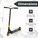 Stunt Scooter Pro Trick Scooter with 2 PU Wheels for Kids-Black
