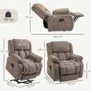 HOMCOM Power Lift Recliner Chair, Reclining Chair With Massage, Light Brown