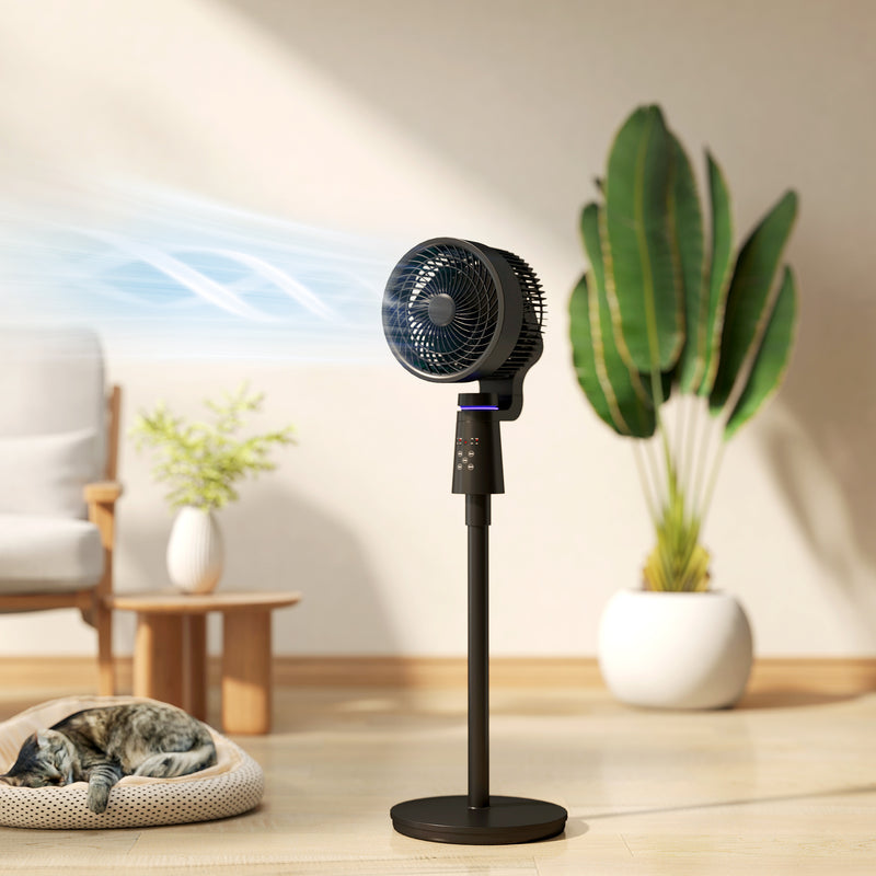 HOMCOM Pedestal Fan, Air Circulation Fan with Oscillating, Tilt
