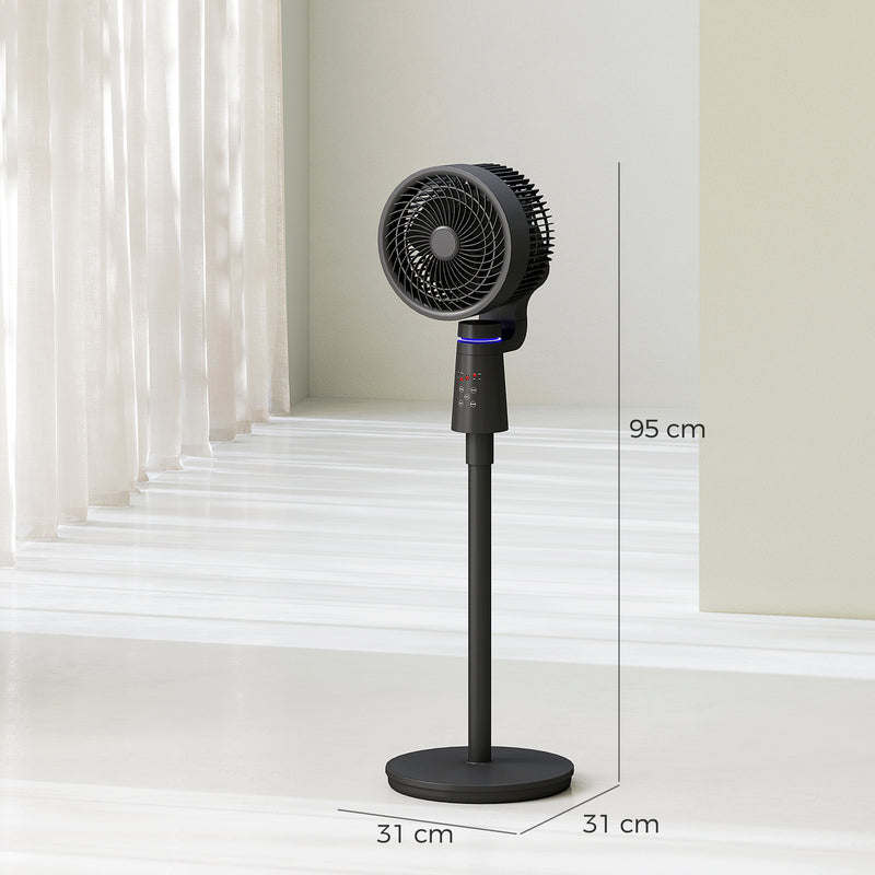 HOMCOM Pedestal Fan, Air Circulation Fan with Oscillating, Tilt