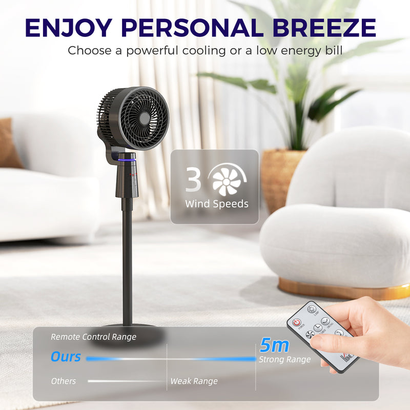 HOMCOM Pedestal Fan, Air Circulation Fan with Oscillating, Tilt