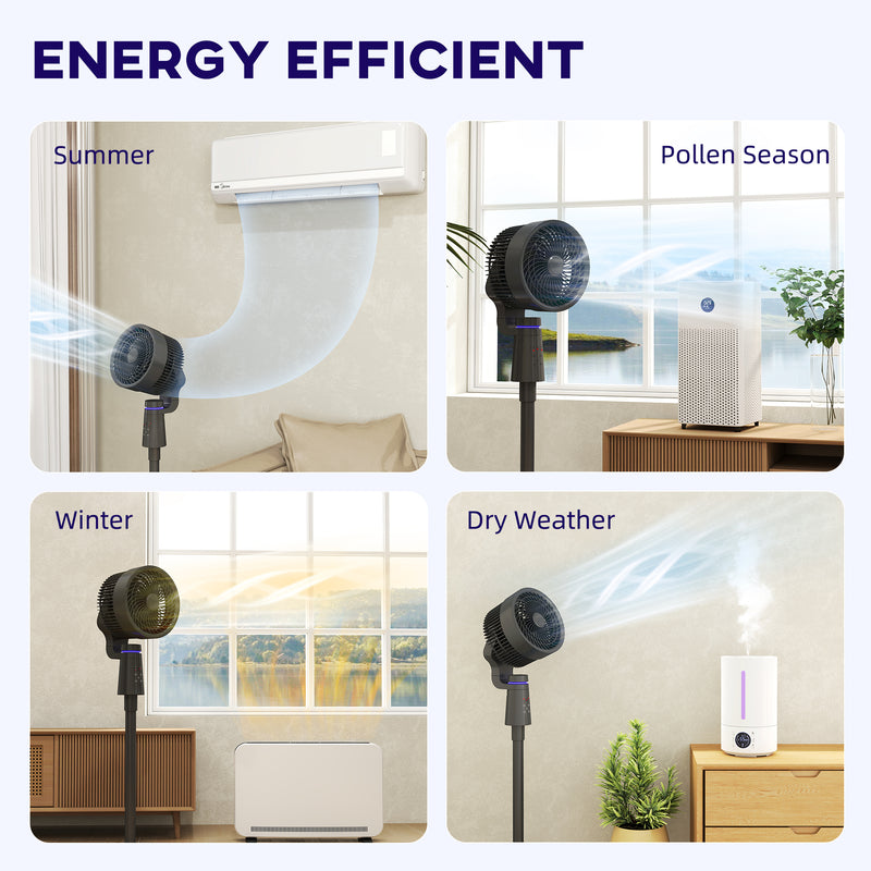 HOMCOM Pedestal Fan, Air Circulation Fan with Oscillating, Tilt