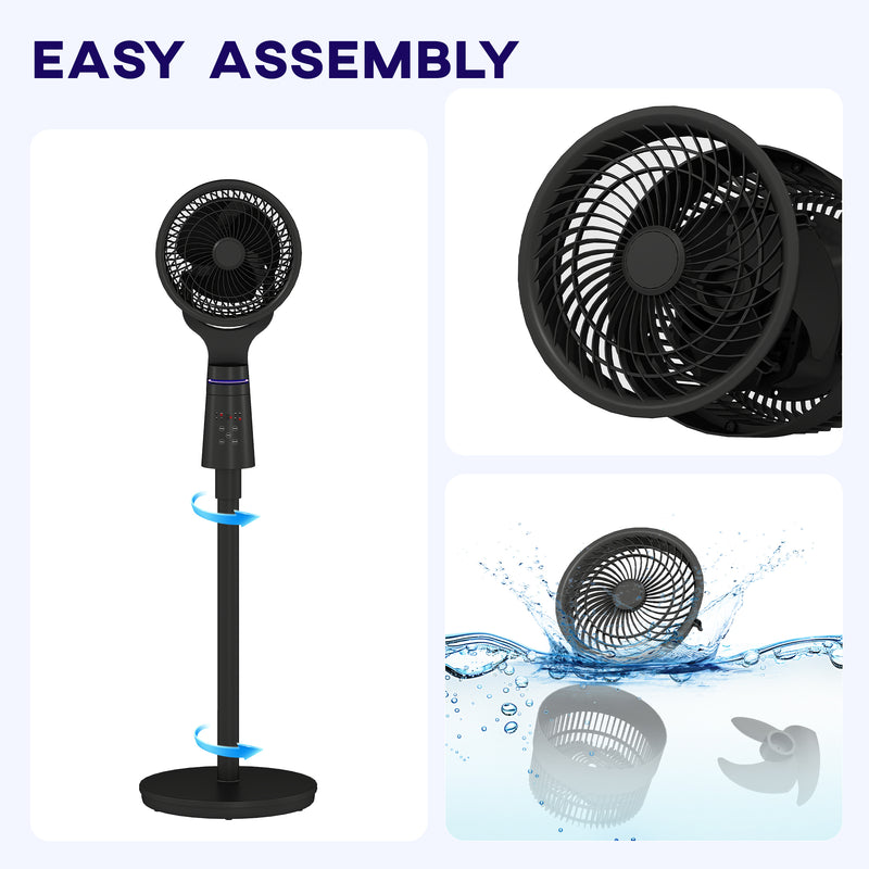 HOMCOM Pedestal Fan, Air Circulation Fan with Oscillating, Tilt