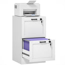 HOMCOM File Cabinet, Lockable Filing Cabinet For A4 Letter, White